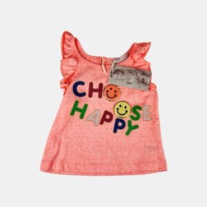 Baby Sara Choose Happy Flutter Sleeve Top ~ Orange